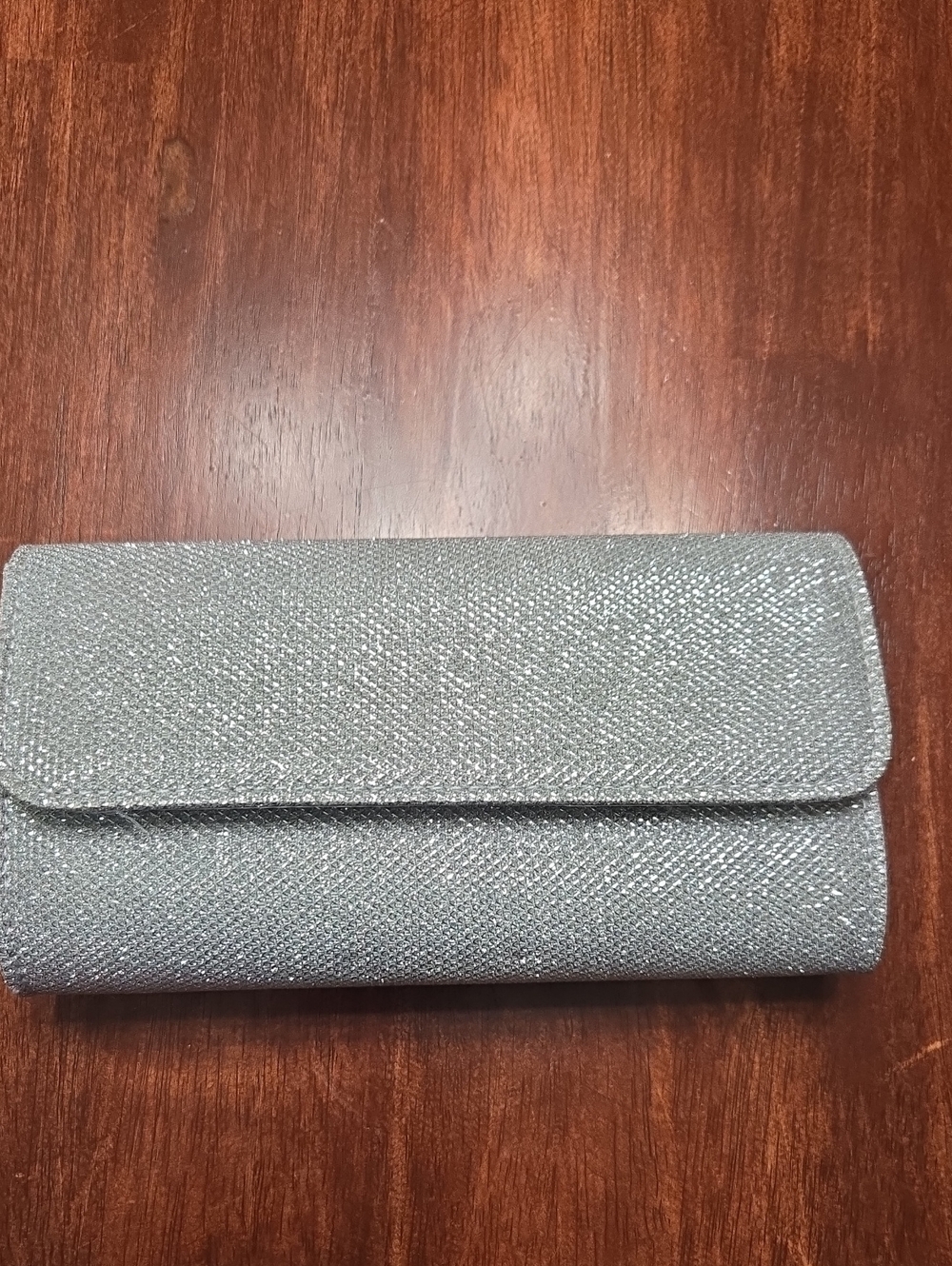 Shimmer Evening Clutch Wallet - Silver